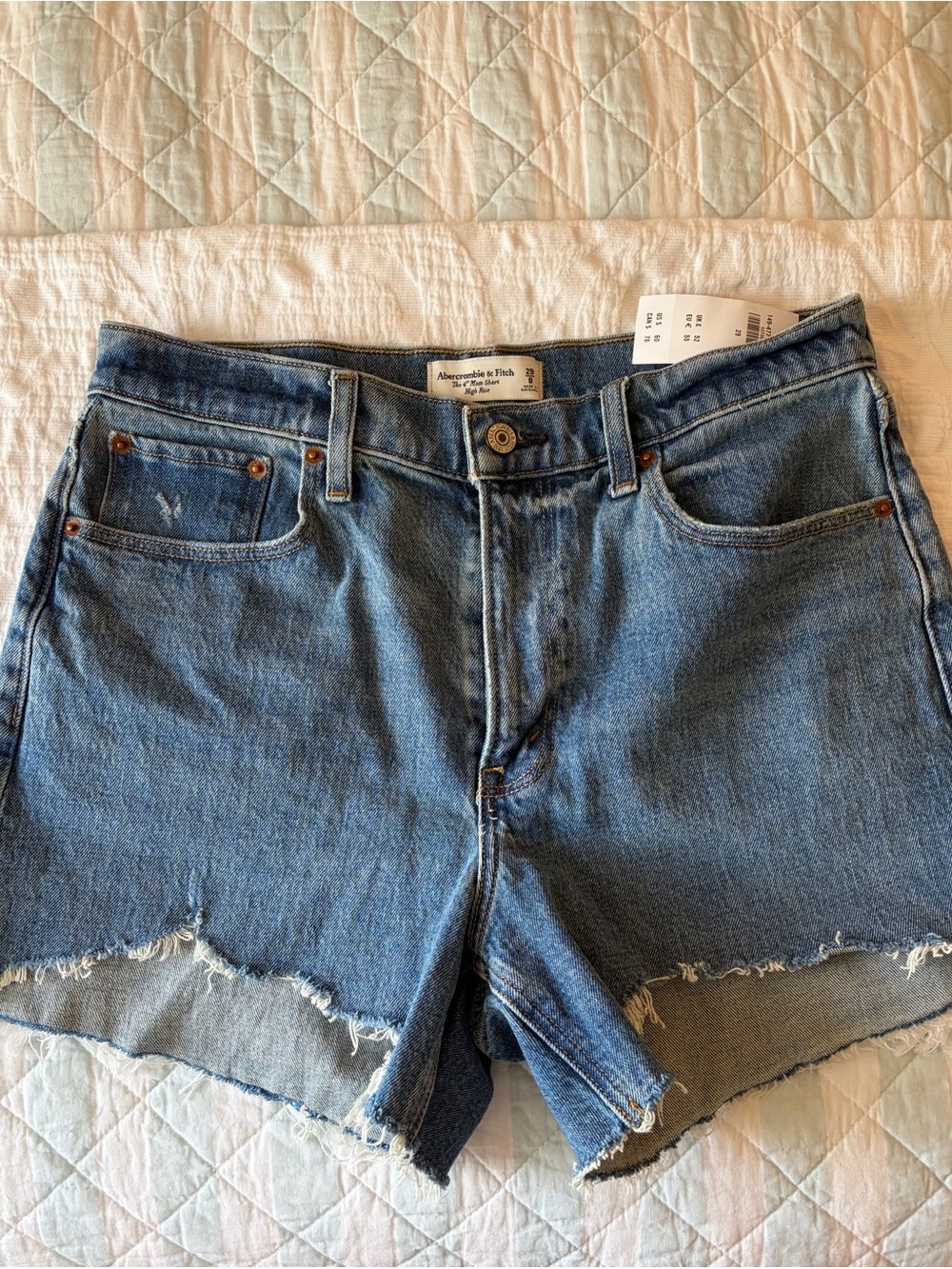 Abercrombie & Fitch Distressed Blue Denim Cutoff Shorts